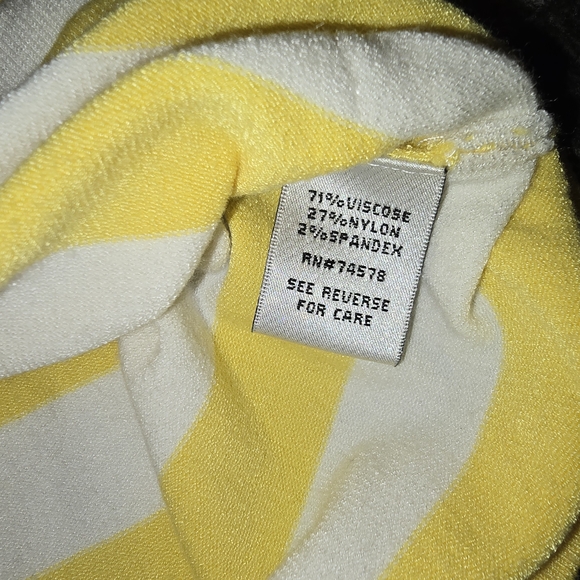 Yellow and White Striped top by the brand Caché size Medium - Picture 5 of 6
